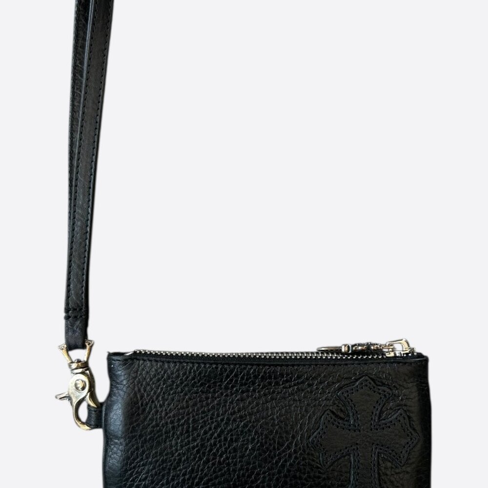 Chrome Hearts Black Cross Patch Loop Wallet - image 1